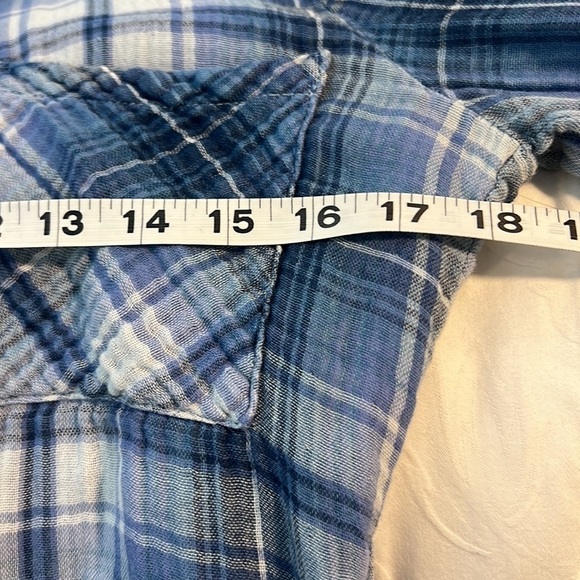 Anthro’s Cloth & Stone,Breezy Plaid Button Down Blouse,Sinfully Soft,Button Up - Picture 10 of 13